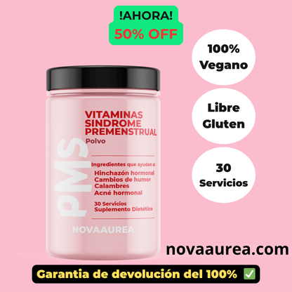 PMS Vitaminas para el alivio del Síndrome Premenstrual Avanzado: Polvo de Rápida Absorción